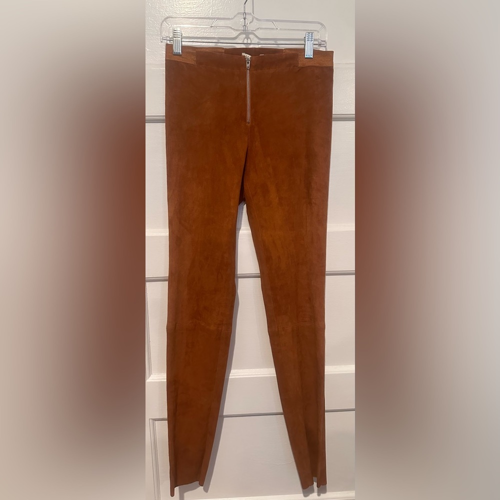 Alice and Olivia suede pull on suede skinny pants